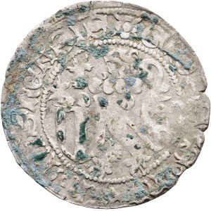 Saksonia 1 Schildgroschen ND 1442-45 Elektor FRIEDRICH II. książę WILLIAM II. Freiberg, nie czyszczony, oryginalna patyna