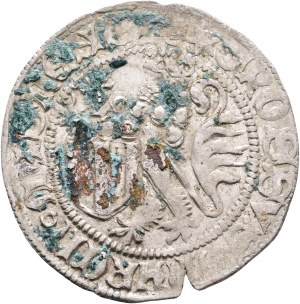 Sassonia 1 Schildgroschen ND 1442-45 Elettore FRIEDRICH II. principe WILLIAM II. Freiberg , non pulito, patina originale