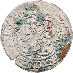 Sasko 1 Schildgroschen ND 1442-45 kurfirst FRIEDRICH II. knieža WILLIAM II. Freiberg , neočistené, pôvodná patina