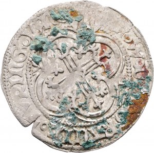 Sassonia 1 Schildgroschen ND 1442-45 Elettore FRIEDRICH II. principe WILLIAM II. Freiberg , non pulito, patina originale