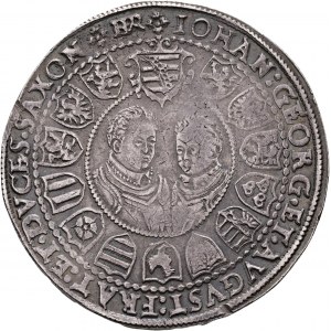 Saxony 1 Thaler CHRISTIAN II.,JOHN GEORGE I.,AUGUSTUS, Electorat