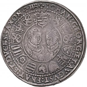 Sasko 1 Thaler CHRISTIAN II.,JOHN GEORGE I.,AUGUSTUS, kurfirst