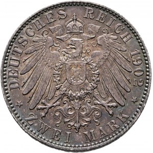 Sachsen 2 Mark 1902 E König ALBERT Tod von Albert