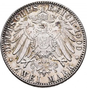 Sachsen 2 Mark 1909 E König FRIEDRICH AUGUST III. 500-jähriges Jubiläum der Universität Leipzig