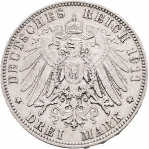 Sachsen 3 Mark 1911 E König FRIEDRICH I.