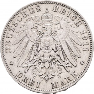 Saxony 3 Mark 1911 E König FRIEDRICH I.