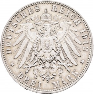 Sasko 3 marky 1912 E König FRIEDRICH I.