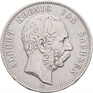 Sachsen 5 Mark 1875 E König ALBERT