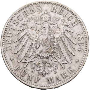 Saxe 5 Mark 1894 E ALBERT König von Sachsen Muldenhütten