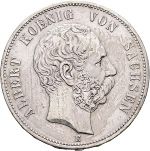 Saxony 5 Mark 1894 E ALBERT König von Sachsen Muldenhütten