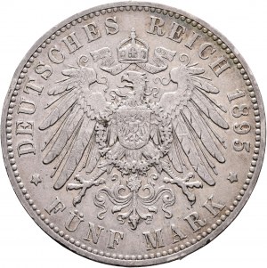 Sachsen 5 Mark 1895 E König ALBERT