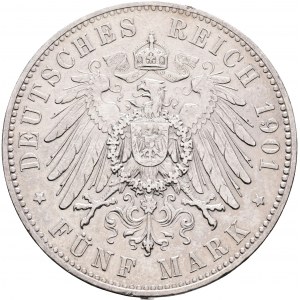 Saxony 5 Mark 1901 E König ALBERT