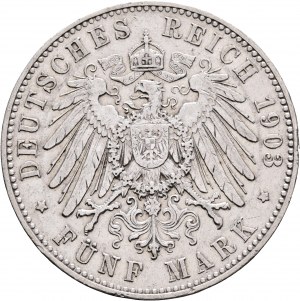 Saxony 5 Mark 1903 E König GEORG I.