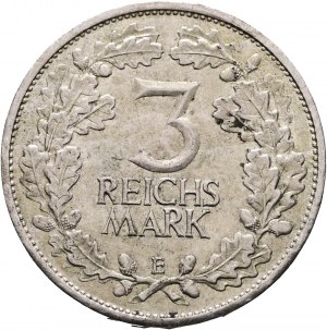 Weimar rep. 3 Mark 1925 E 1000 th Wear of the Rhineland