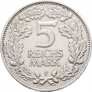 Weimar rep. 5 Mark 1925 F 1000 th Wear of the Rhineland