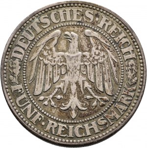 Weimarer Rep. 5 Mark 1929 A Eiche