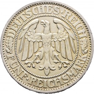 Weimar rep. 5 Mark 1931 D Eiche