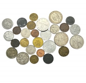 Troisième Reich Lot de 25 pièces 1Reichspfenni-1Rechsmark 1933-1943