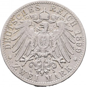 Württemberg 2 Mark 1899 F König WILHELM II.