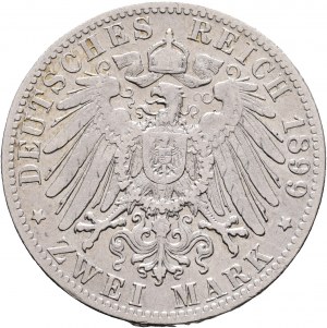 Württemberg 2 Mark 1899 F König WILHELM II.