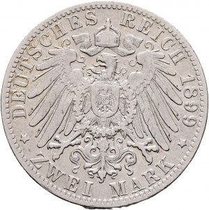 Wuerttemberg 2 marco 1899 F König WILHELM II.