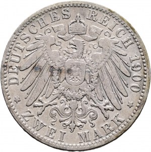 Wuerttemberg 2 Mark 1900 F König WILHELM II.