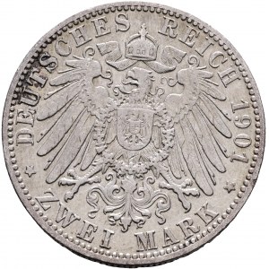 Wuerttemberg 2 Mark 1901 F König WILHELM II.