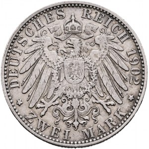 Wuerttemberg 2 Mark 1902 F König WILHELM II.