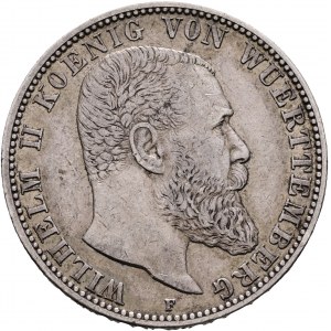 Wuerttemberg 2 Mark 1906 F König WILHELM II. Patyna