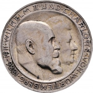 Württemberg 3 Mark 1911 F König WILHELM II. und CHARLOTTE Silberne Hochzeit