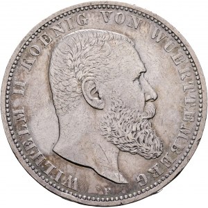 Wuerttemberg 5 Mark 1901 F König WILHELM II.