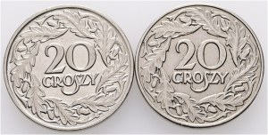 20 Grosz 1923 W II. Republika Lot 2 monet