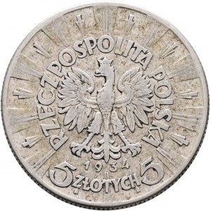 5 Zlotych 1934 II. Repubblica Józef Pilsudski