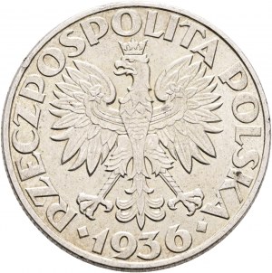 5 Zlotych 1936 II. Republik 15. Jahrestag des Seehafens von Gdynia