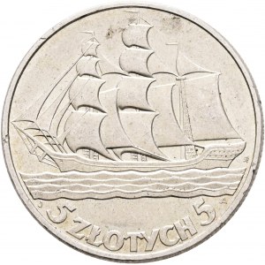 5 Zlotych 1936 II. republika 15. výročie námorného prístavu Gdynia