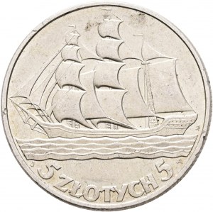 5 Zlotych 1936 II. Republik 15. Jahrestag des Seehafens von Gdynia
