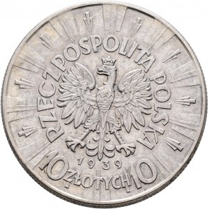 10 Zlotych 1939 II. République Jósef Pilsudski