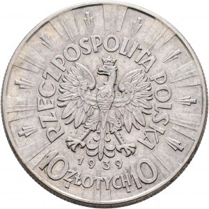 10 Zlotych 1939 II. Republik Jósef Pilsudski