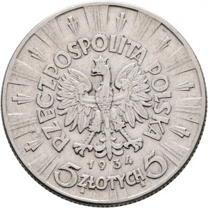 5 Zlotych 1934 II. République Józef Pilsudski