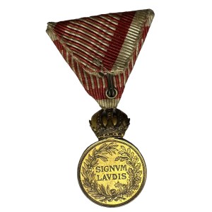 Austria Hungary Franz Joseph I. SIGNUM LAUDIS war ribbon Bronze ROTHE , original etue
