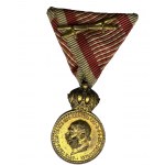 Österreich Ungarn Franz Joseph I. SIGNUM LAUDIS Kriegsband Bronze ROTHE , original etue
