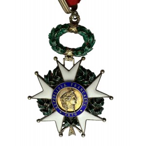 France Order of the Legion of Honour in Silver GREAT OFFICER, larged cross neck ribbon