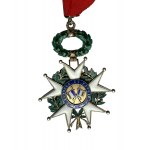 Francia Ordine della Legione d'Onore in argento GRANDE UFFICIALE, nastro da collo a croce di grandi dimensioni