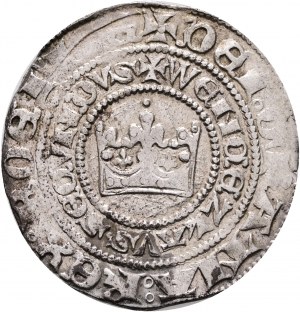 Bohemia Prague grosch ND WENCESLAUS II. 1300-1305 Smolik#2. spécimen extraordinaire