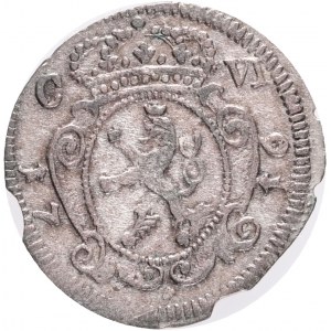 ½ Kreuzer 1716 Carlo VI. Boemia Praga R! Esemplare straordinario su un solo lato