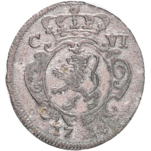 ½ Kreuzer 1722 CHARLES VI. Bohemia Prague R! One-sided