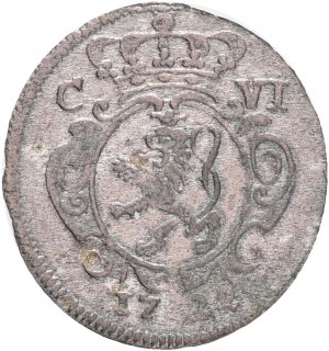 ½ Kreuzer 1722 CHARLES VI. Čechy Praha R! Jednostranný