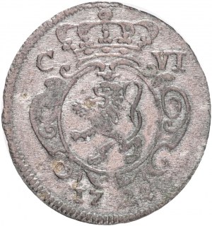 ½ Kreuzer 1722 CHARLES VI. Czechy Praga R! Jednostronny