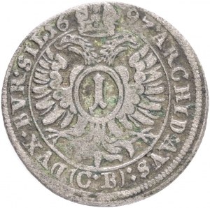 1 Kreuzer 1697 CB LEOPOLD I. Silesia Brieg