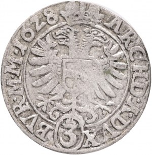 3 Kreuzer 1628 FERDINAND II. Čechy Kutná Hora R!!